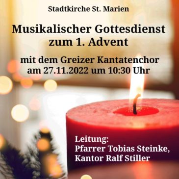 Musikalischer Gottesdienst zum 1. Advent