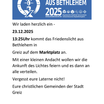 Aktion Friedenslicht in Greiz